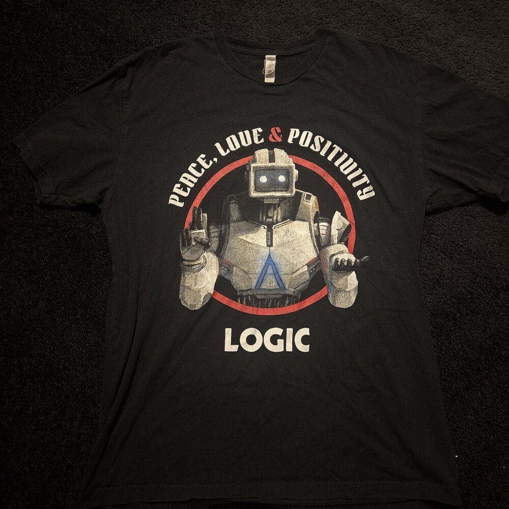 Logic Size Small  Rap Shirt - Peace, Love, And Positivity